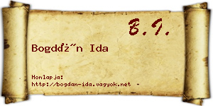 Bogdán Ida névjegykártya
